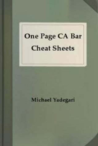 Read Online One Page CA Bar Cheat Sheets - AGENCY PARTNERSHIP - Michael Yadegari | PDF
