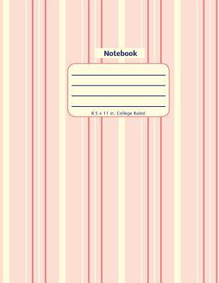 Full Download Notebook: Peach Stripe - Large Size - Lined Pages in a Big Blank Notebook with College Ruled Lines and a Soft Cover Paperback - Rose Day Books file in PDF