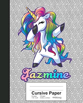 Full Download Cursive Paper: JAZMINE Unicorn Rainbow Notebook - file in ePub